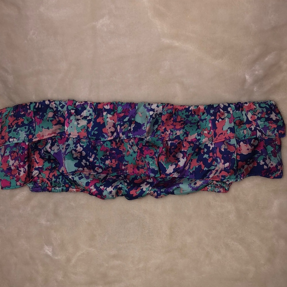Forever 21 Floral Ruffle Bandeau size M
